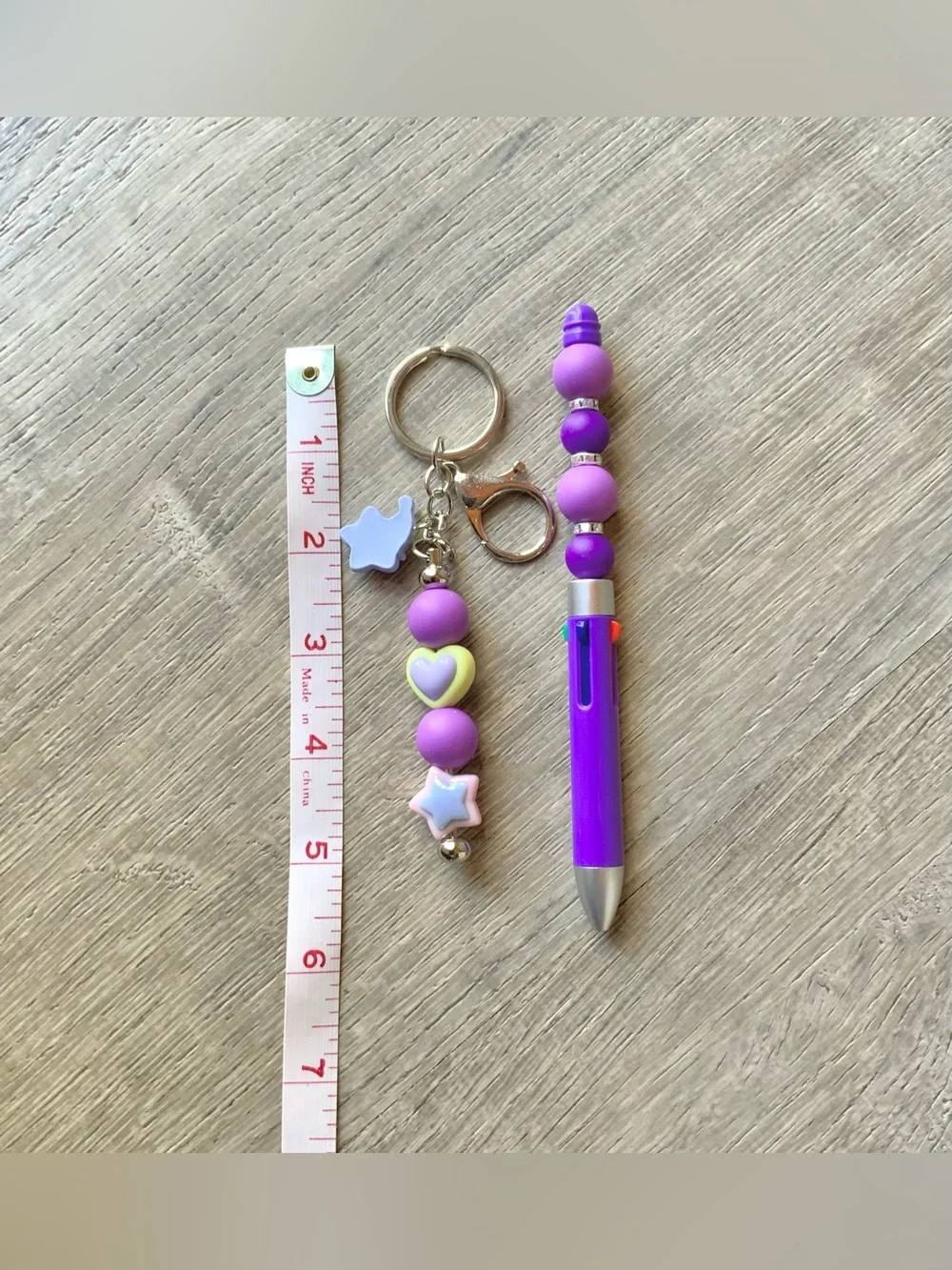 NEW📚 Hand Crafted Beaded Pen w/ Charm Keychain OS